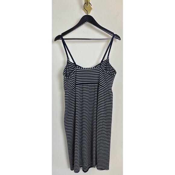 PETITE PLUME Pima Maternity Nightgown in Navy Stripes Size Small - Picture 6 of 10